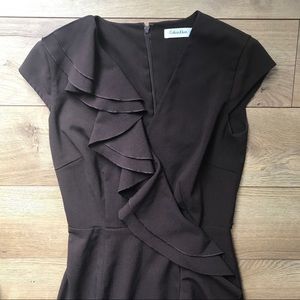 Size 2 - Calvin Klein Brown Wrap Dress